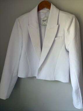 Abercrombie & Fitch Women’s Cropped White I’m A Boss Blazer